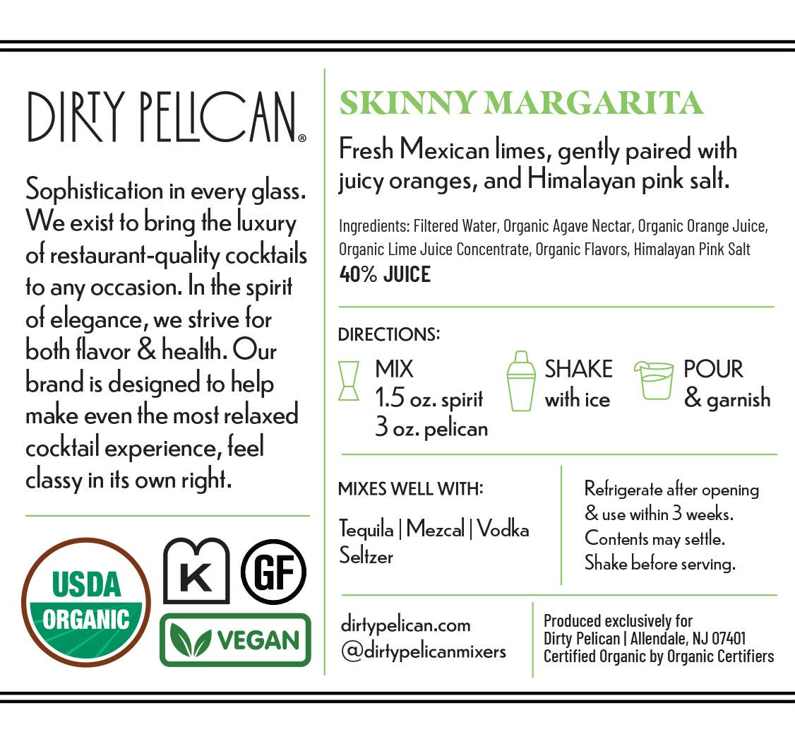 Dirty Pelican Skinny Classic Margarita