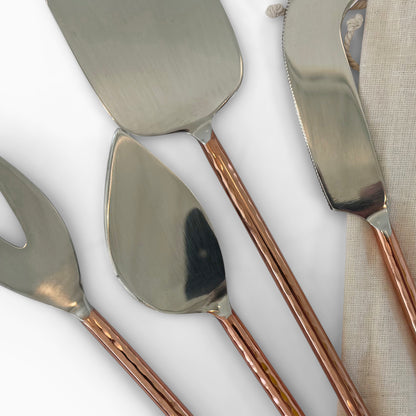 Stainless Steel & Copper Cheese Knife set