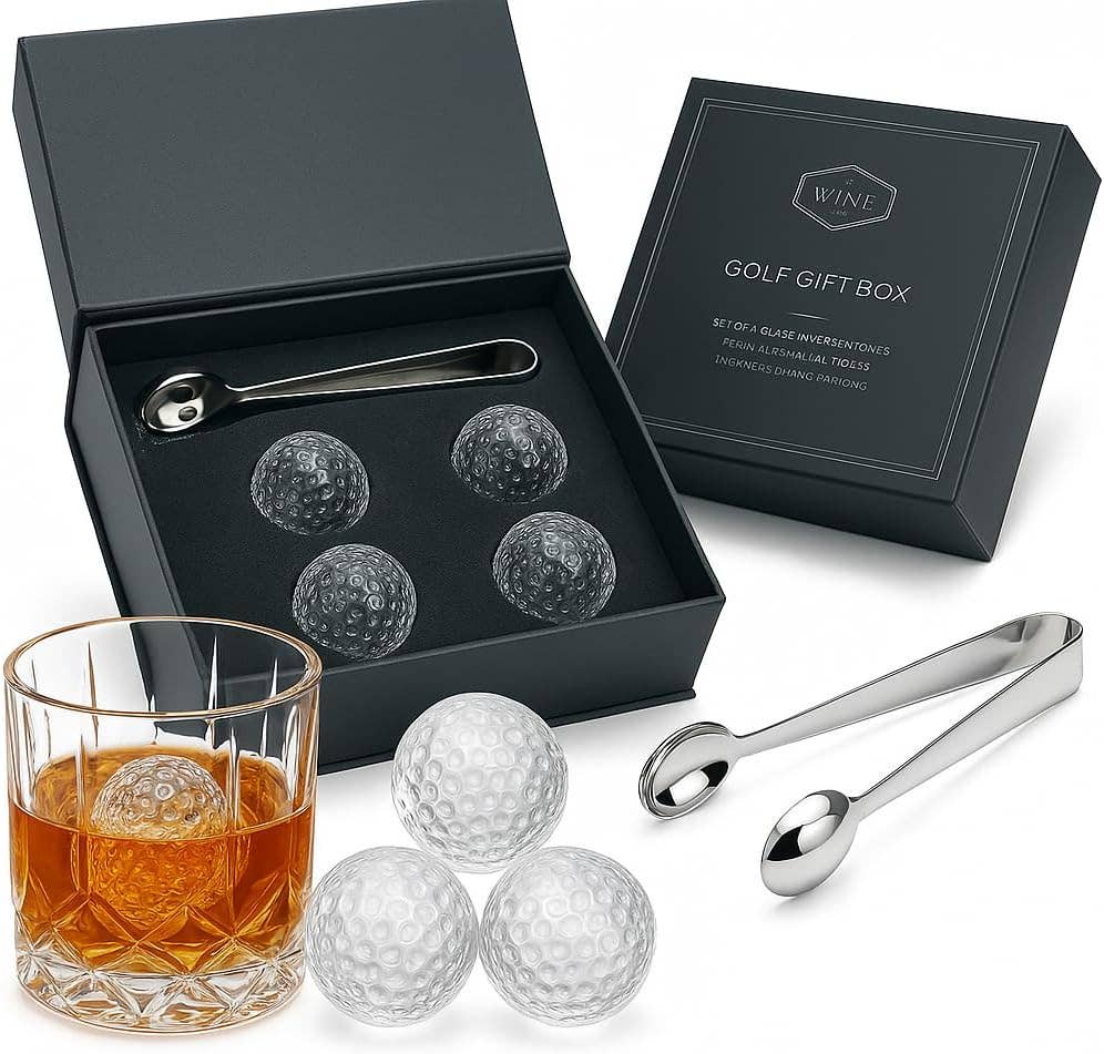 Golf Ball Whiskey Coolers Gift Set