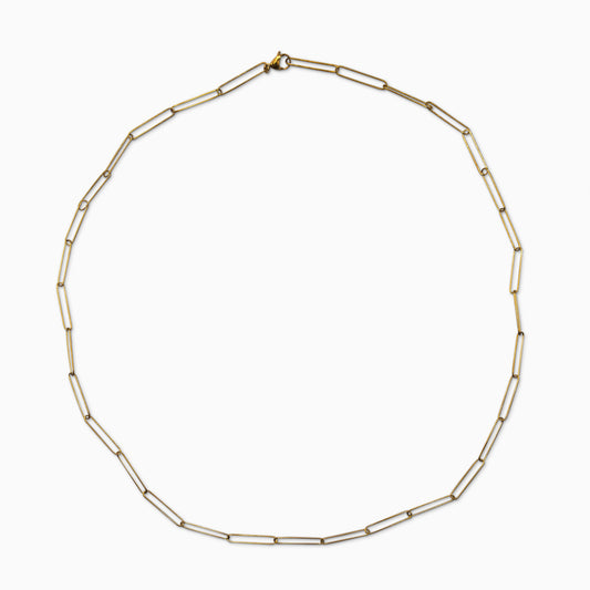 "Impermeable" Paperclip Gold Chain Necklace