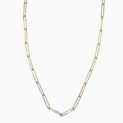 "Impermeable" Paperclip Gold Chain Necklace