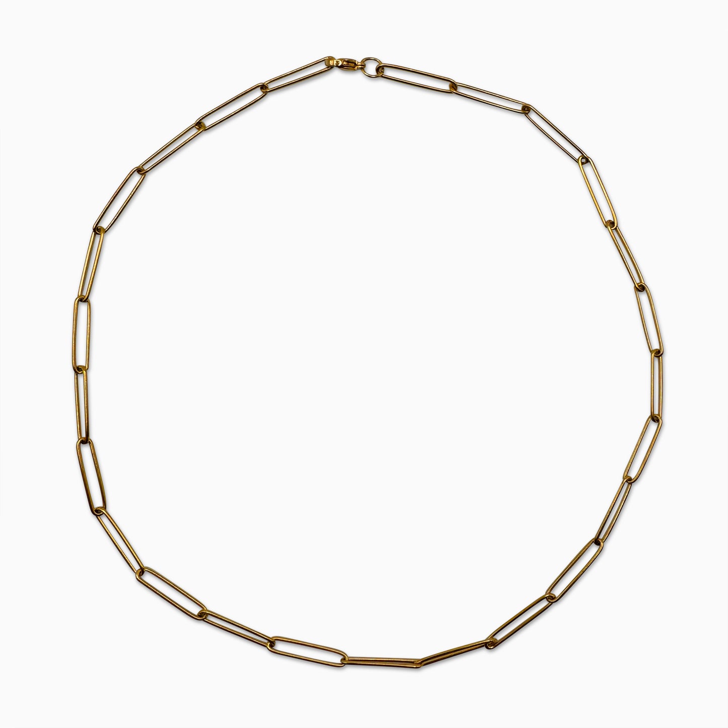 "Impermeable" Paperclip Gold Chain Necklace