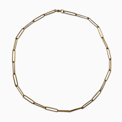"Impermeable" Paperclip Gold Chain Necklace