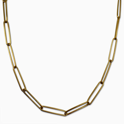 "Impermeable" Paperclip Gold Chain Necklace