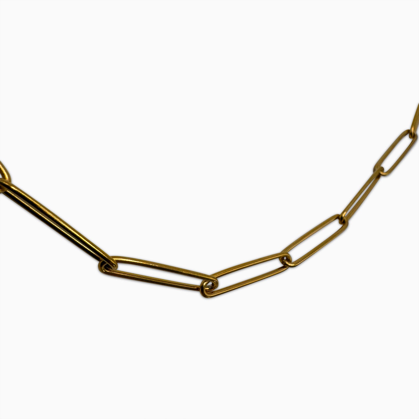 "Impermeable" Paperclip Gold Chain Necklace