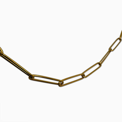 "Impermeable" Paperclip Gold Chain Necklace