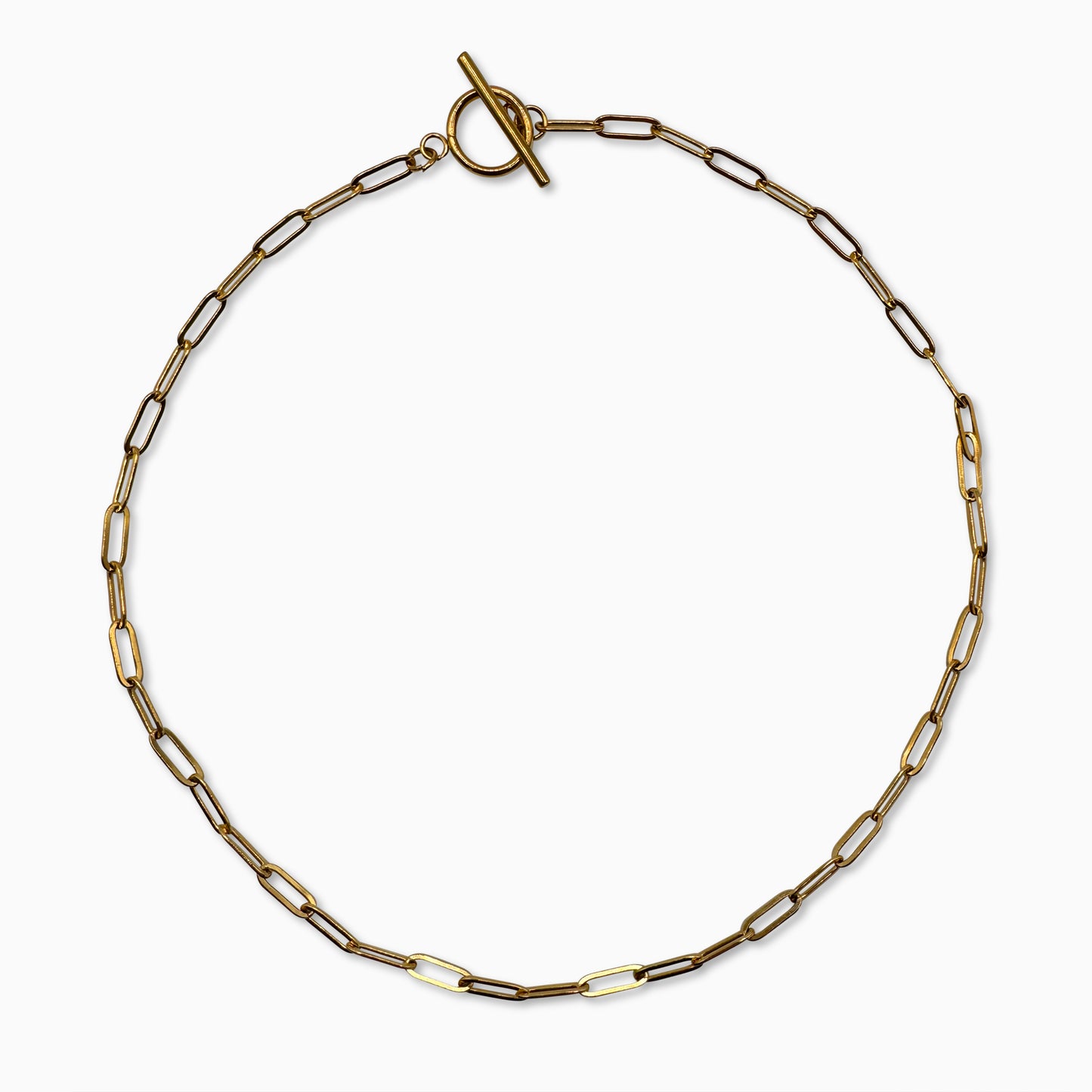 "Impermeable" Paperclip Gold Chain Necklace
