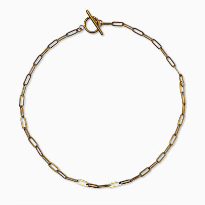 "Impermeable" Paperclip Gold Chain Necklace
