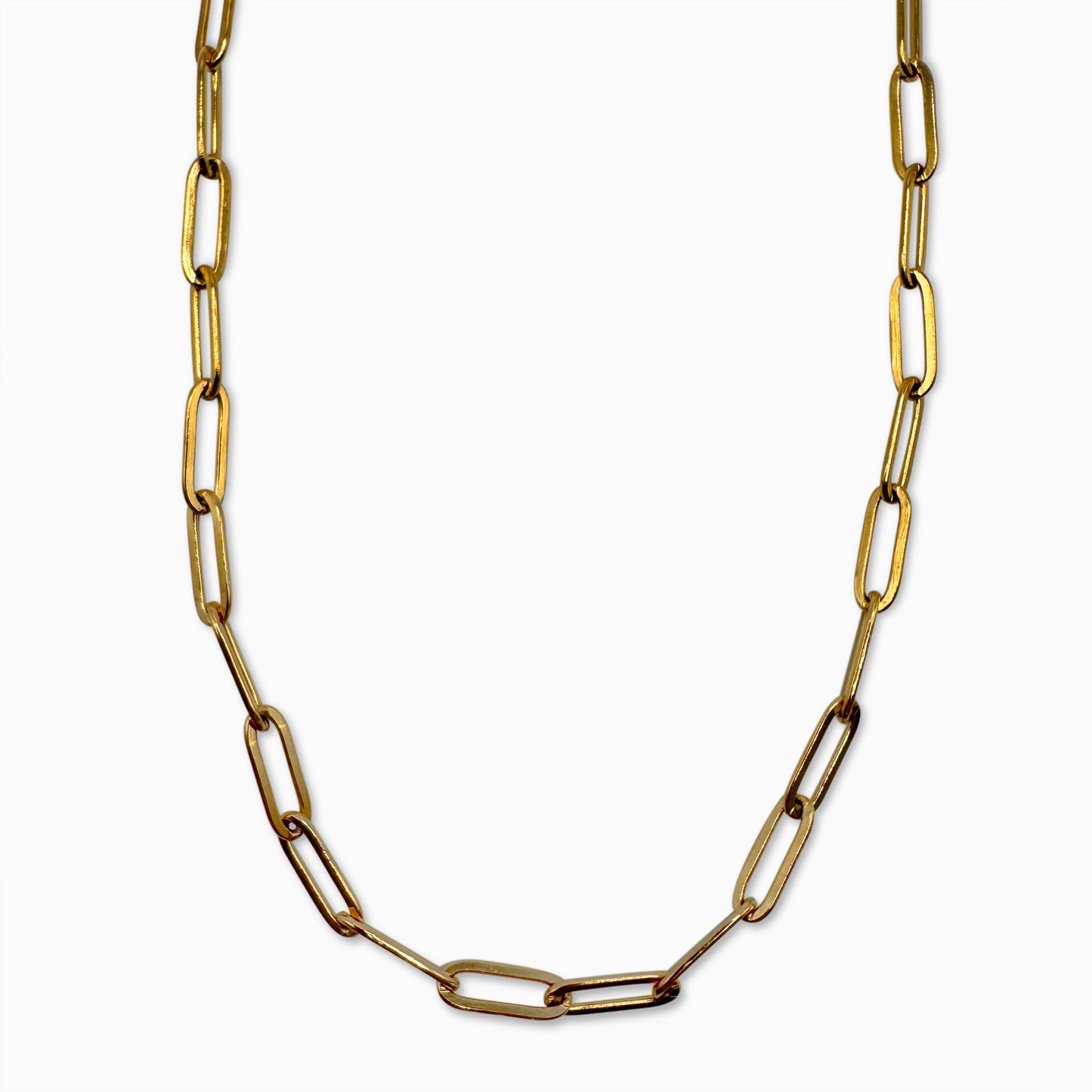 "Impermeable" Paperclip Gold Chain Necklace