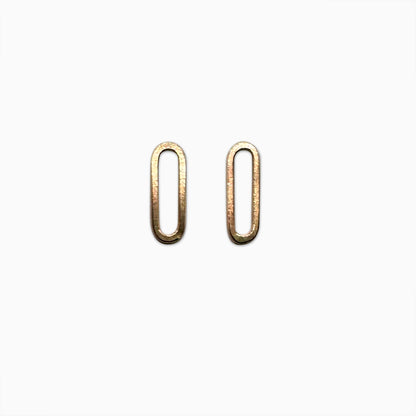 Paperclip Oval Stud Earrings