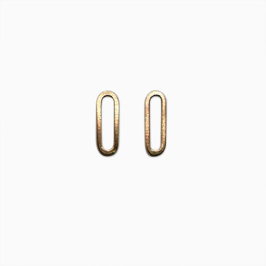 Paperclip Oval Stud Earrings