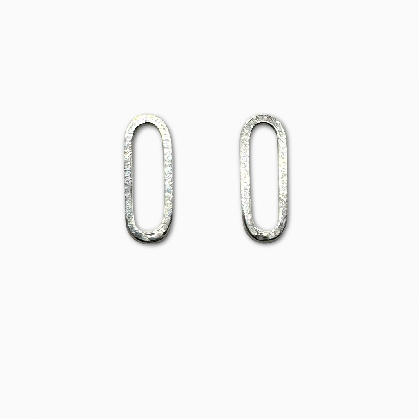 Paperclip Oval Stud Earrings