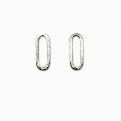 Paperclip Oval Stud Earrings