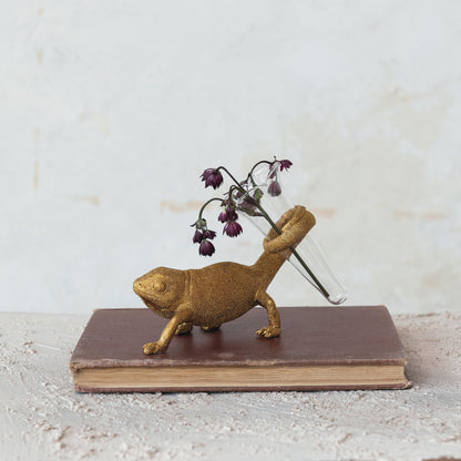 Golden Chameleon Vase