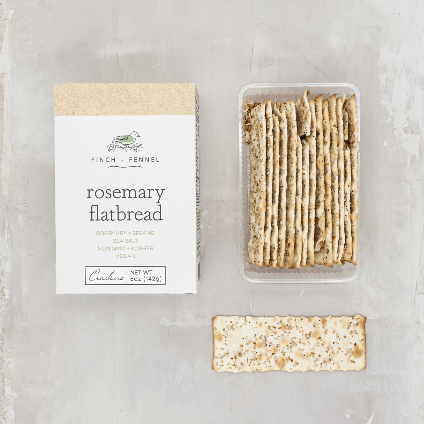 Finch + Fennel Rosemary Flatbread Crackers