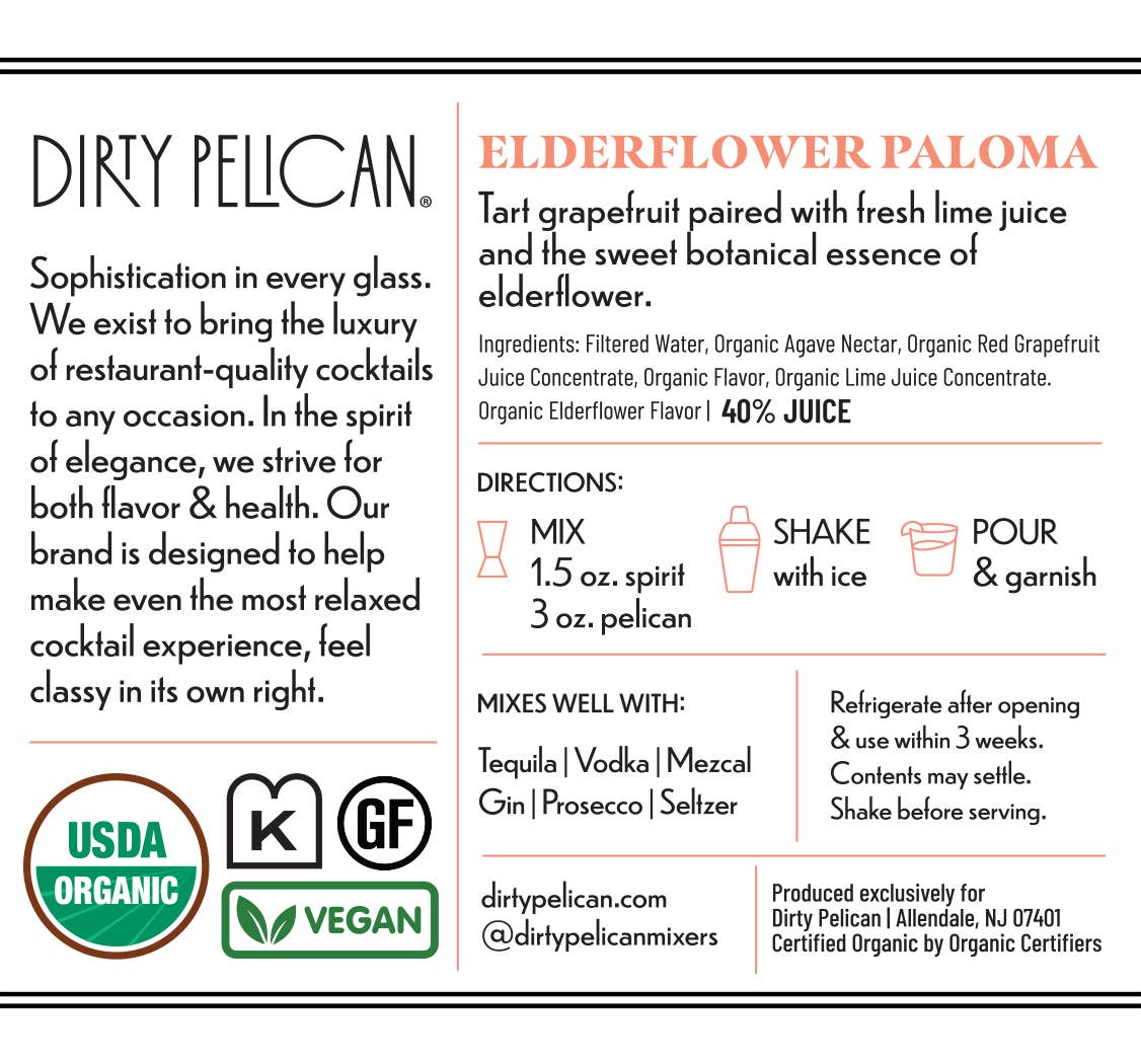 Dirty Pelican Elderflower Paloma