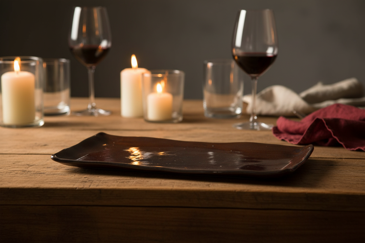 Brown Stoneware Platter – Entertaining Setting