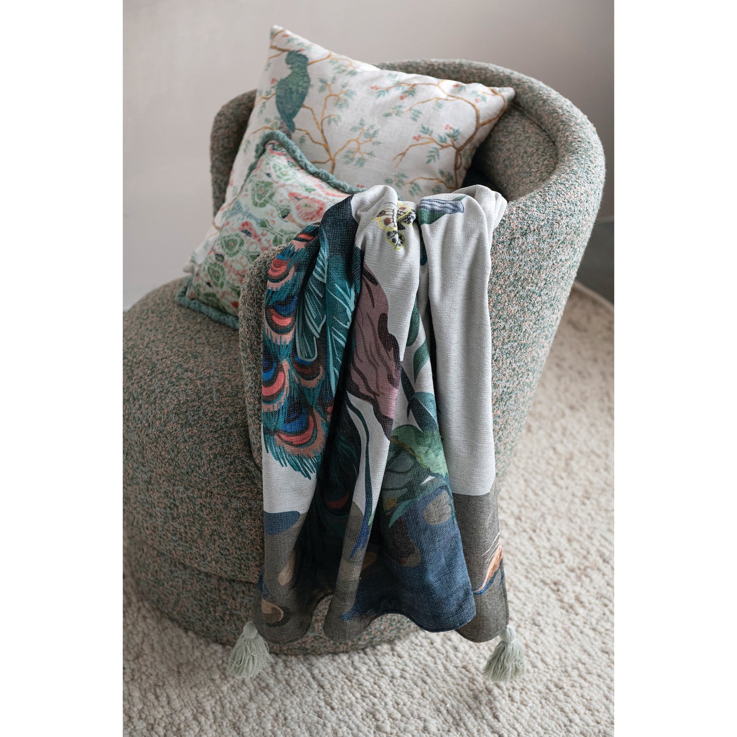 Peacock Garden Throw