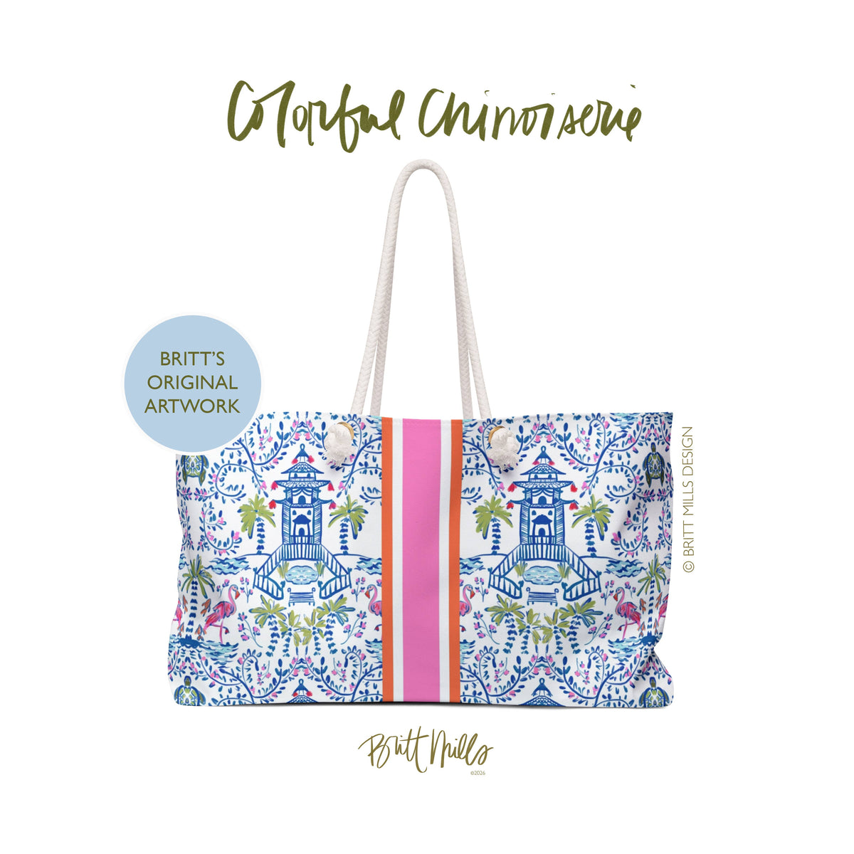 Mahjong Tote by Britt Mills