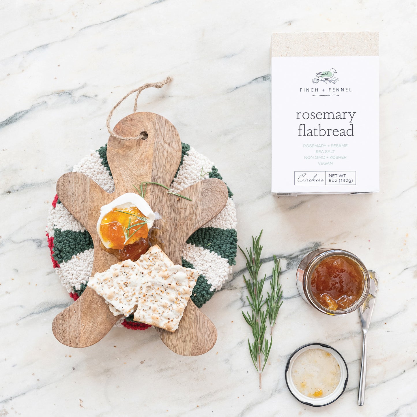 Finch + Fennel Rosemary Flatbread Crackers