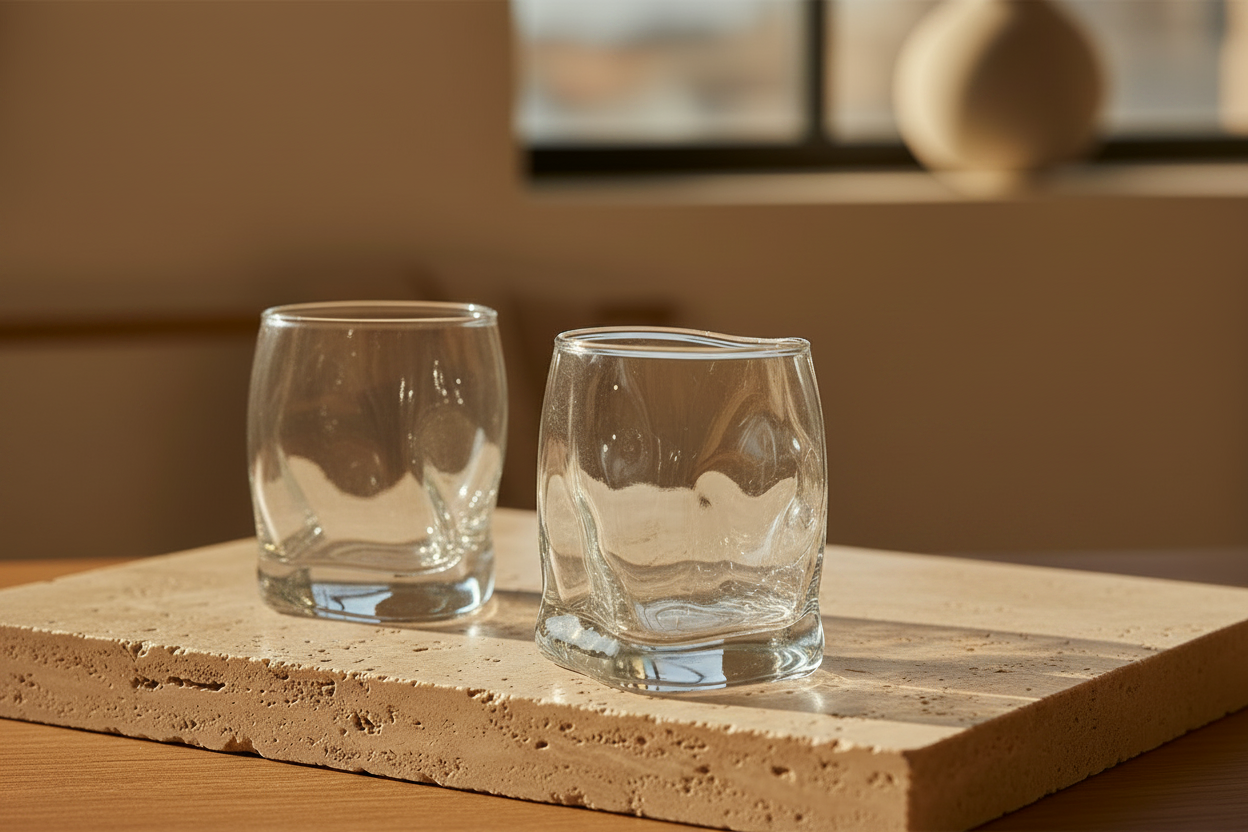 Organic Art Lowball Glassware - Two Glasses