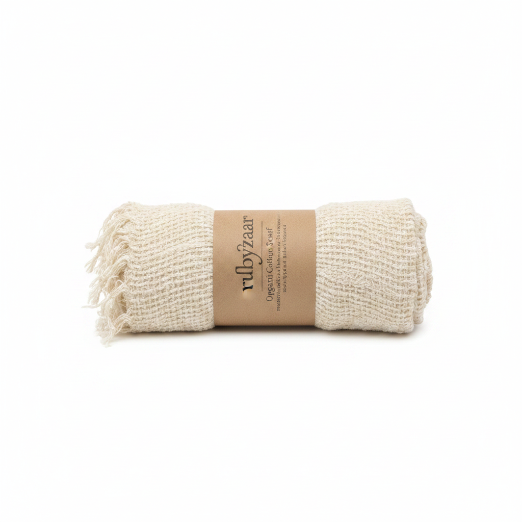 rubyzaar Cream Scarf – Isolated