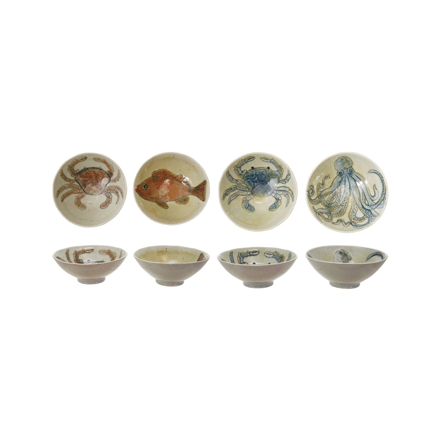 Hand-painted Sea Life Bowls