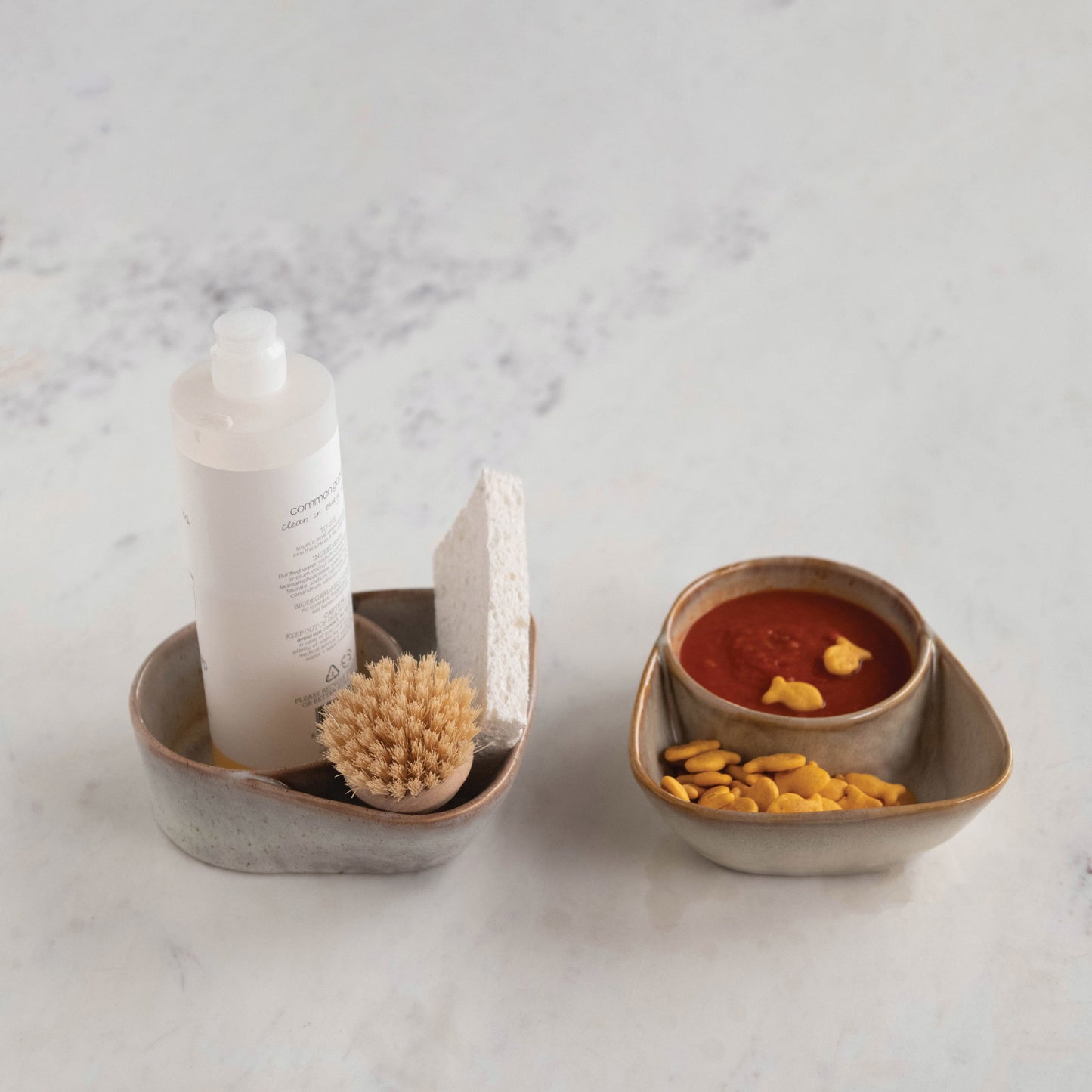 Stoneware Cracker & Soup Bowl set