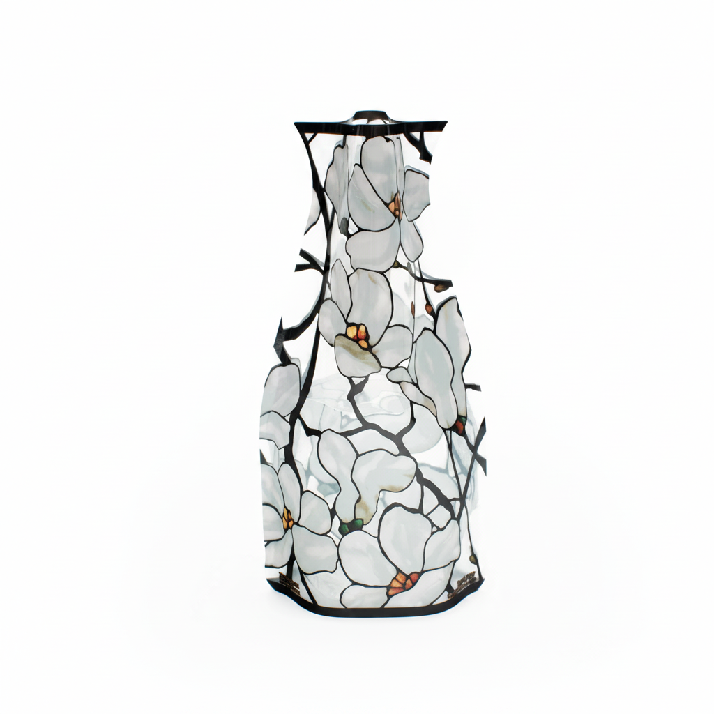 Tiffany Magnolia Vase - Enlarged